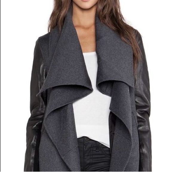 MACKAGE Vane Jacket Asymmetrical - wool and leather xs - Picture 2 of 9